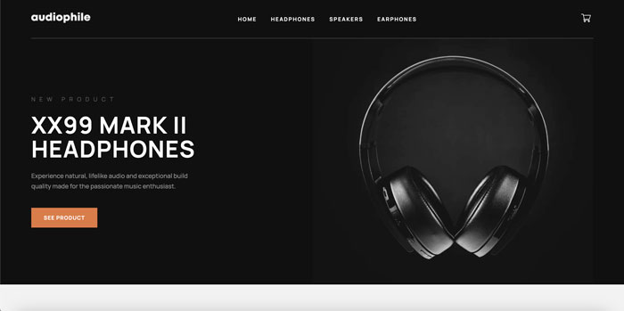 audiophile eCommerce website